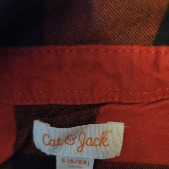 Like New Cat & Jack/ Target Girls button down red and black flannel top! - Picture 5 of 5